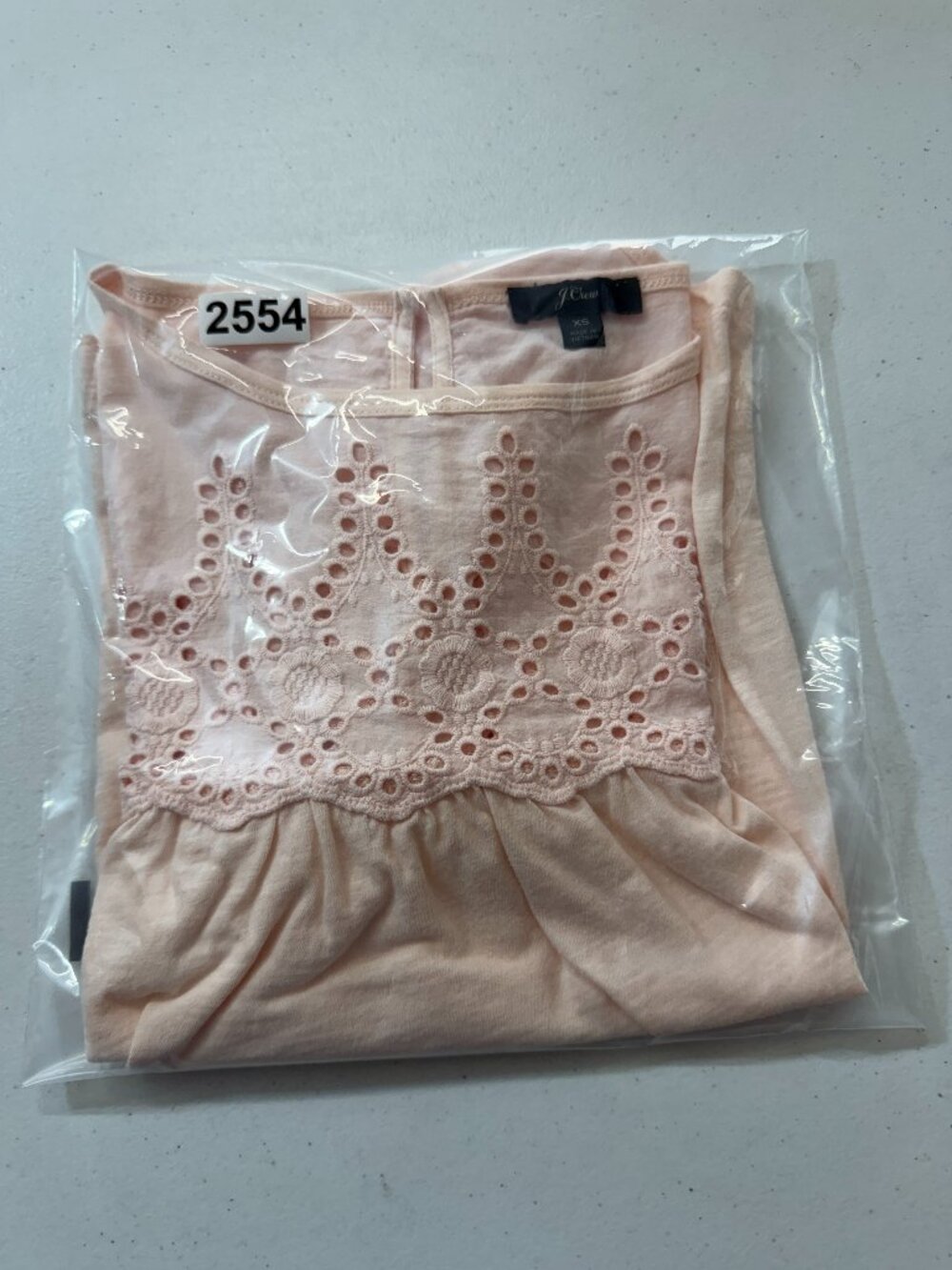 J.Crew Eyelet Yoke Babydoll Top Women’s XS Blush Pink Flutter Sleeve Cottagecore - Picture 10 of 10